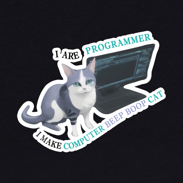 I are programmer i make computer beep boop Cat by LycheeDesign